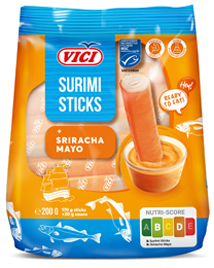 VIČI SURIMI MEERES SNACK MIT SRIRACHA-MAYONNAISE DIP